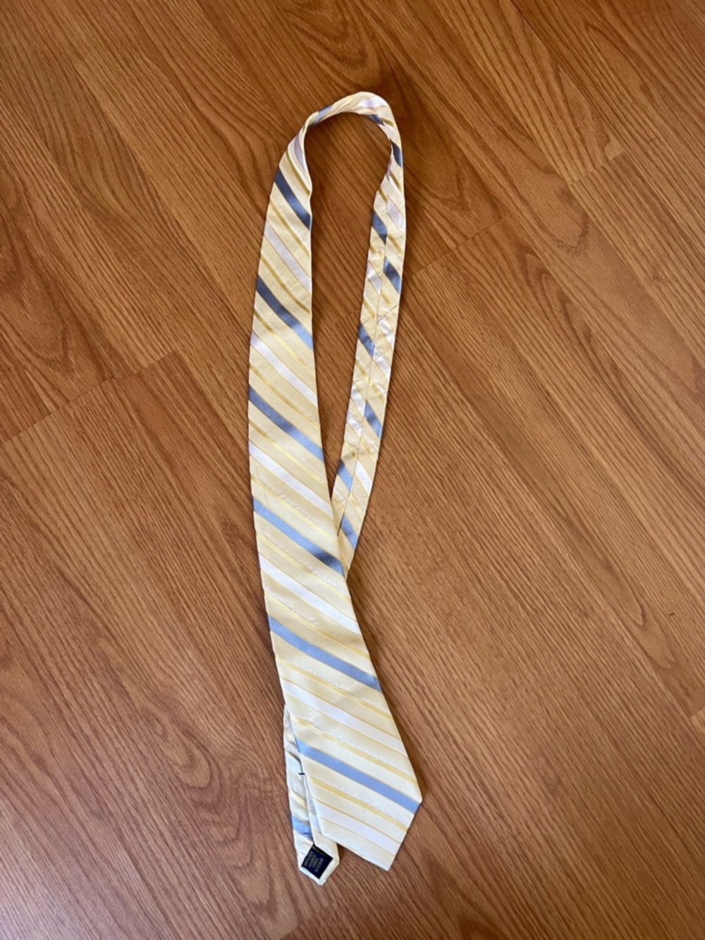 Jones New York Yellow and Light Blue Striped Tie
